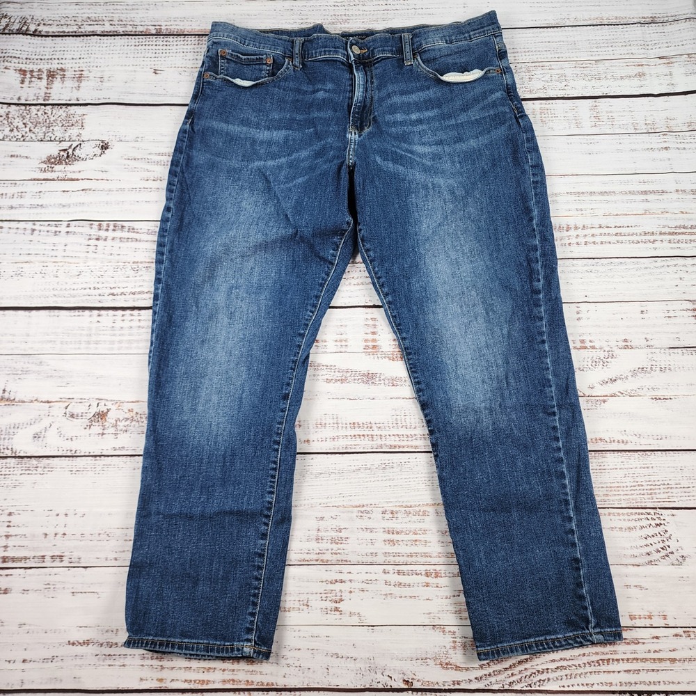 Lucky Brand 410 Athletic Straight Jeans Mens 40x29 Blue Denim Caprea Wash
